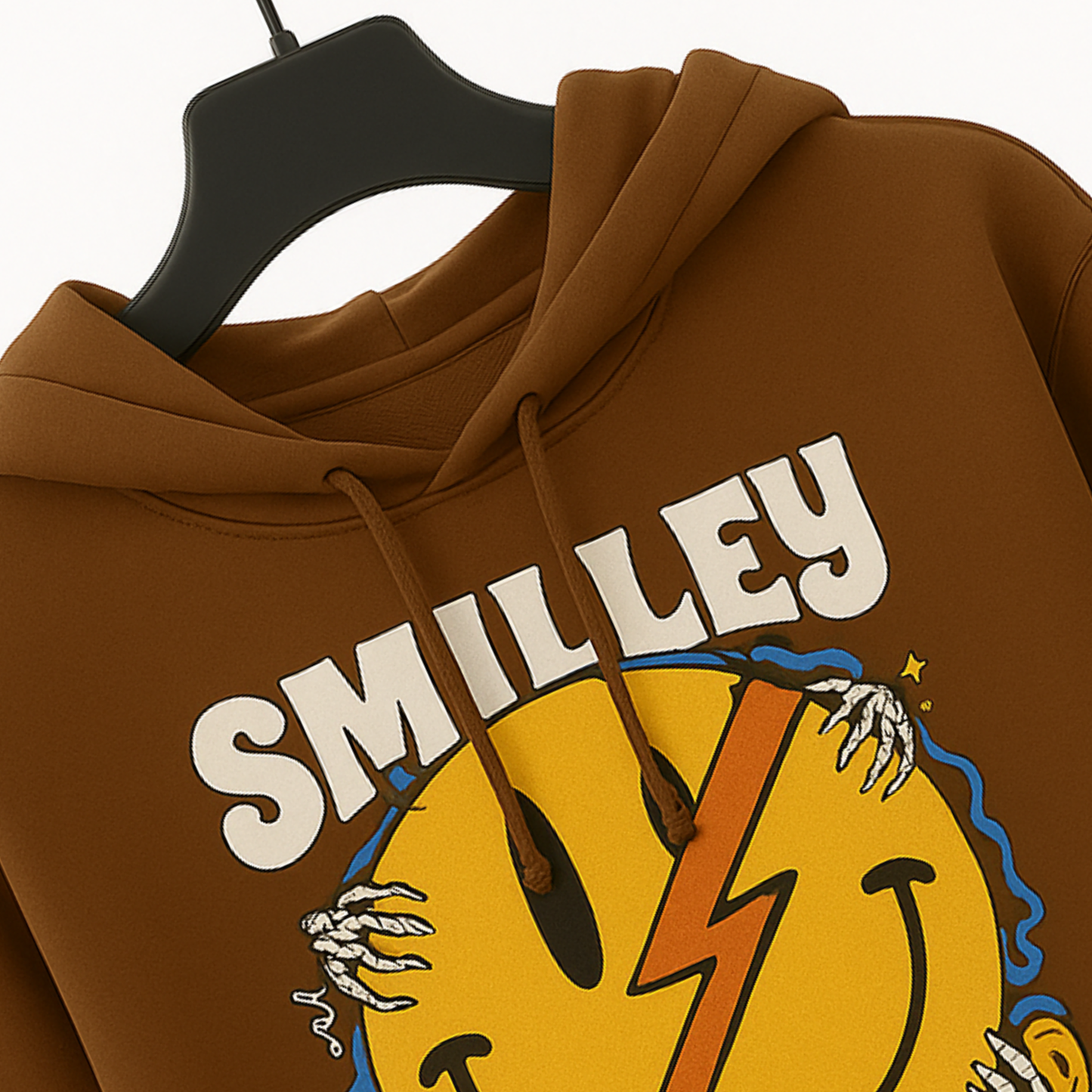 Smile Printed Brown Hoodie – Cozy & Stylish Everyday Wear