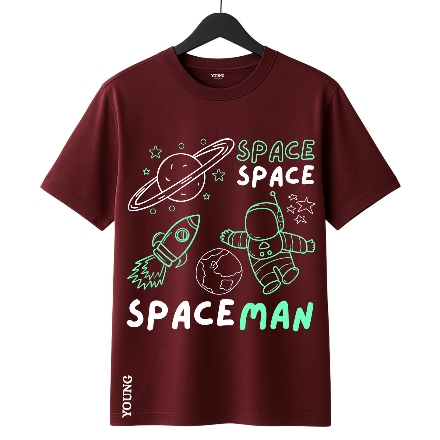 Space man colour full unique printed design on cotton lycra fabric