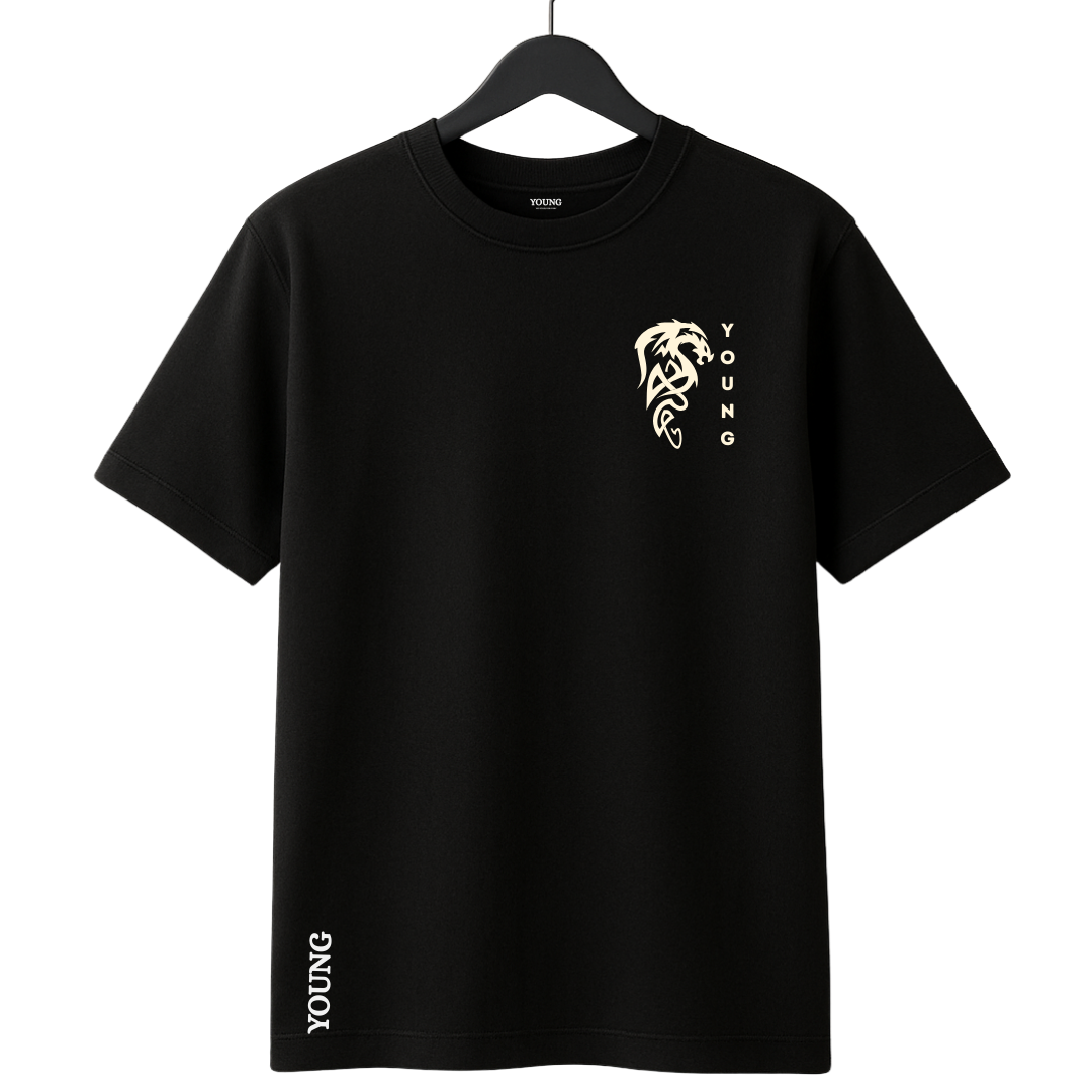 A big Dragon on back printed on t-shirt