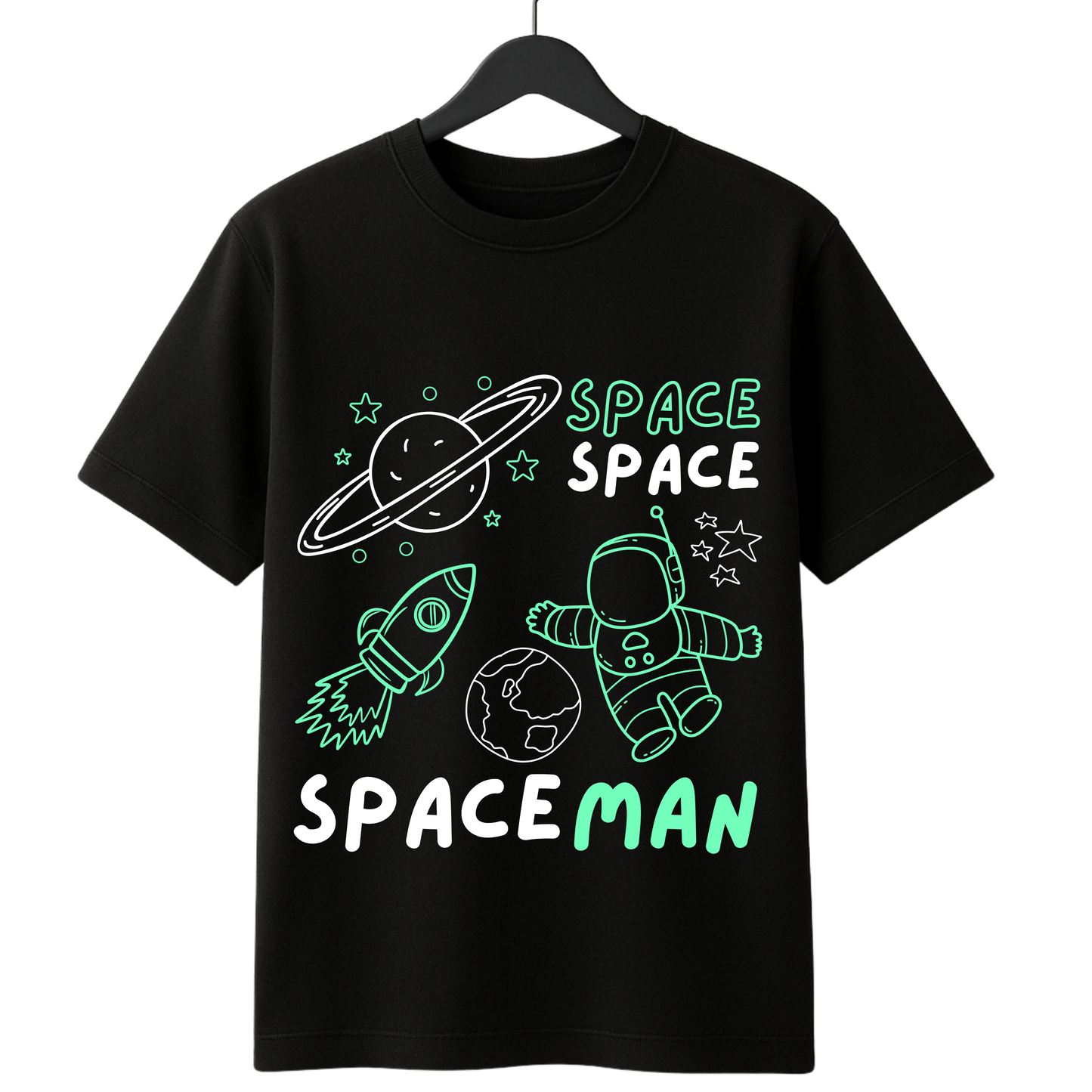 Space man colour full unique printed design on cotton lycra fabric