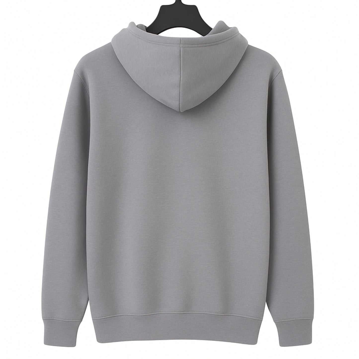 Grey Hoodie with Black Deer Head & Flame Print – Bold Streetwear Style